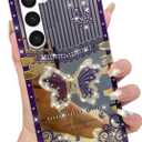 Changjia for Samsung Galaxy S24 Plus Kickstand Case,Cute Luxury Glitter Bling Sparkly Diamond Butterfly with Foldable Stand Elegant Mirror Back Shockproof Women Girls Case for Galaxy S24 Plus, Purple