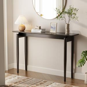 Wood Console Table Walnut Entryway Table, Thin Console Table, Sofa Tables for Living Room (47.2'') (Black)