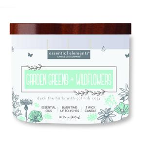 Garden Greens & Wildflowers 3-wick 14.75oz Jar Candle