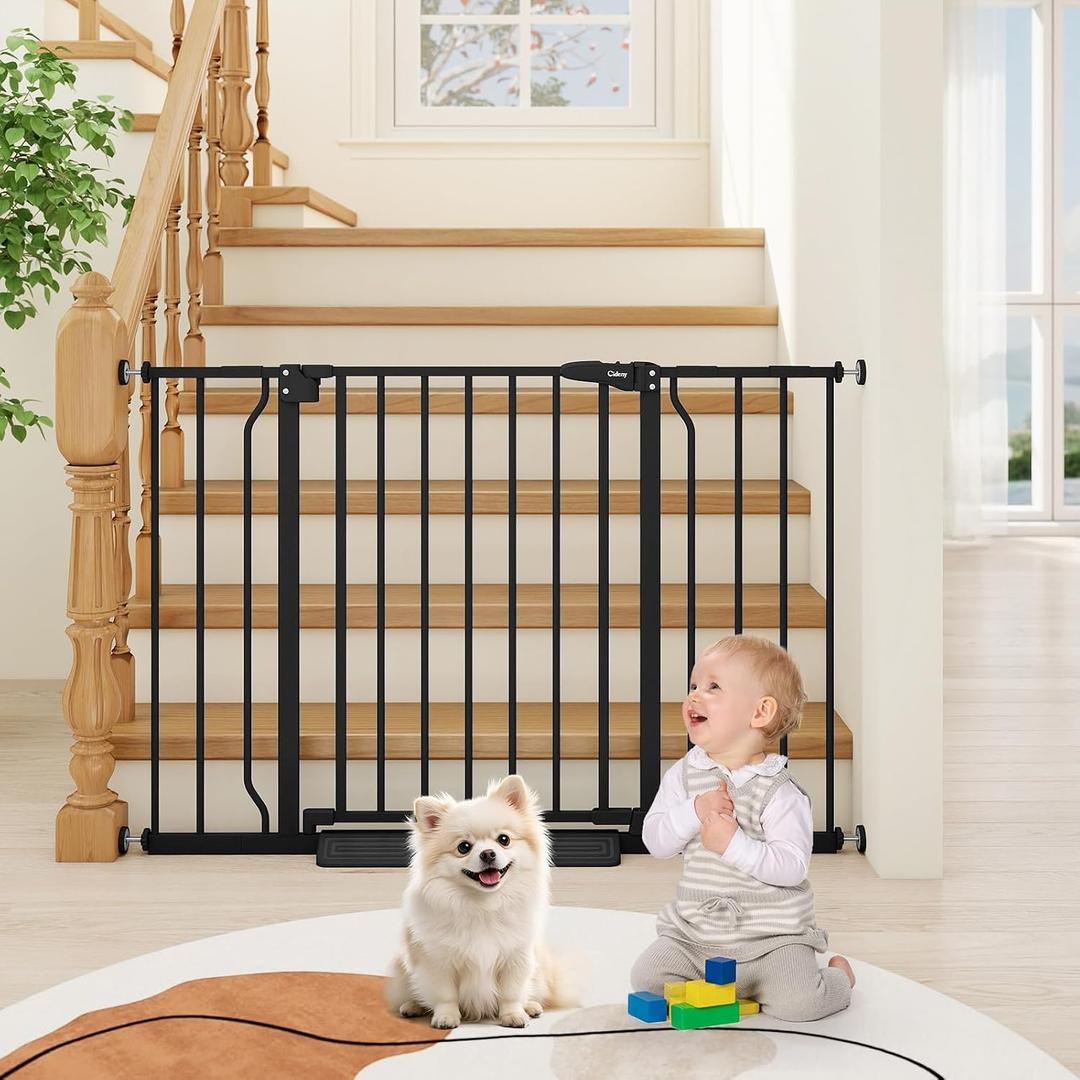 29"-45" Baby Gate for Stairs & Doorways, Auto Close Dog Gate Indoor, Black 29-45"Wide, 30"Tall