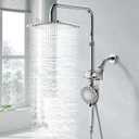 SINGSUO Filtered Rain Shower Head with Handheld Spray Combo, High Pressure Dual Shower Head with Filter for Hard Water, Modern Magnetix Double Shower Head and Handle Set, Adjustable Lift Bar (Chrome)