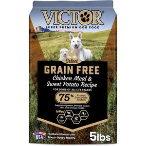 VICTOR Grain Free Chicken Meal & Sweet Potato Dry Dog Food, 5 lb (EXP 10/29/26)