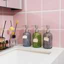 Funly mee Bathroom & Kitchen Glass Hand and Dish Soap Dispenser with 304 Rustproof Stainless Steel Pump (Blue)
