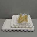 DIDROOM 10 Pack Dessert Table Display Set - 4 x Three-Tier Square Cupcake Stands and 6 x Serving Trays, Elegant Tableware for Cakes, Cupcakes, Pastries, and Snacks, Perfect for Parties (White)