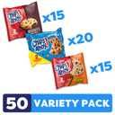 CHIPS AHOY! Cookies Variety Pack, Original Chocolate Chip, Chewy Chocolate Chip with Reese's Peanut Butter Cups & Chewy Hershey's Fudge Filled Soft Cookies, 50 Snack Packs (2 Cookies Per Pack) (EXP 08/27/26)