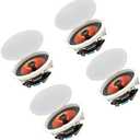 Herdio 6.5" 600 Watts Bluetooth Ceiling Speakers Wireless Home Recessed Speaker System Perfect for Indoor,Kitchen,Home Theater,Bedroom,Office,Covered Patio（4 Speakers）