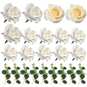 Flower Cake Toppers Boho Cake Toppers Artificial White Rose Eucalyptus Cake Decorations for Girl Women Birthday Baby Shower Wedding Valentine's Day Celebration Boho Party Supplies (Style 7)