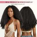 EINAEY Afro Curly V Part Wig, 1B 24" Synthetic Kinky V Part Wig, 180% Density Afro V Part with Curly Ends Wear and Go Glueless No Leave out Clip in