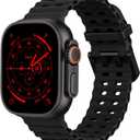 Ocean Silicone Sport Band - Compatible with Apple Watch Ultra 2/Ultra Bands 49mm 45mm 44mm for Men Women, Breathable Soft Waterproof Strap for iWatch Ultra 2, iWatch Ultra Series 10 46mm SE/9/8/7/6/5