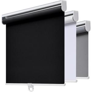 Cordless Roller Shades Blackout Blinds for Windows Room Darkening Rolled Up Shades with Spring System, UV Protection Window Shades Door Blinds for Home and Office (21" W x 72" H, Black)