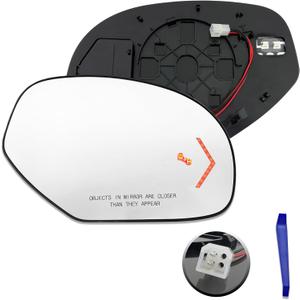 right Passenger Side Replacement Mirror Glass for 2009-2014 Cadillac,GMC,Chevy, Escalade,Yukon,Tahoe vehicles,Blind Spot Detection,w/o Auto Dimming,20778440