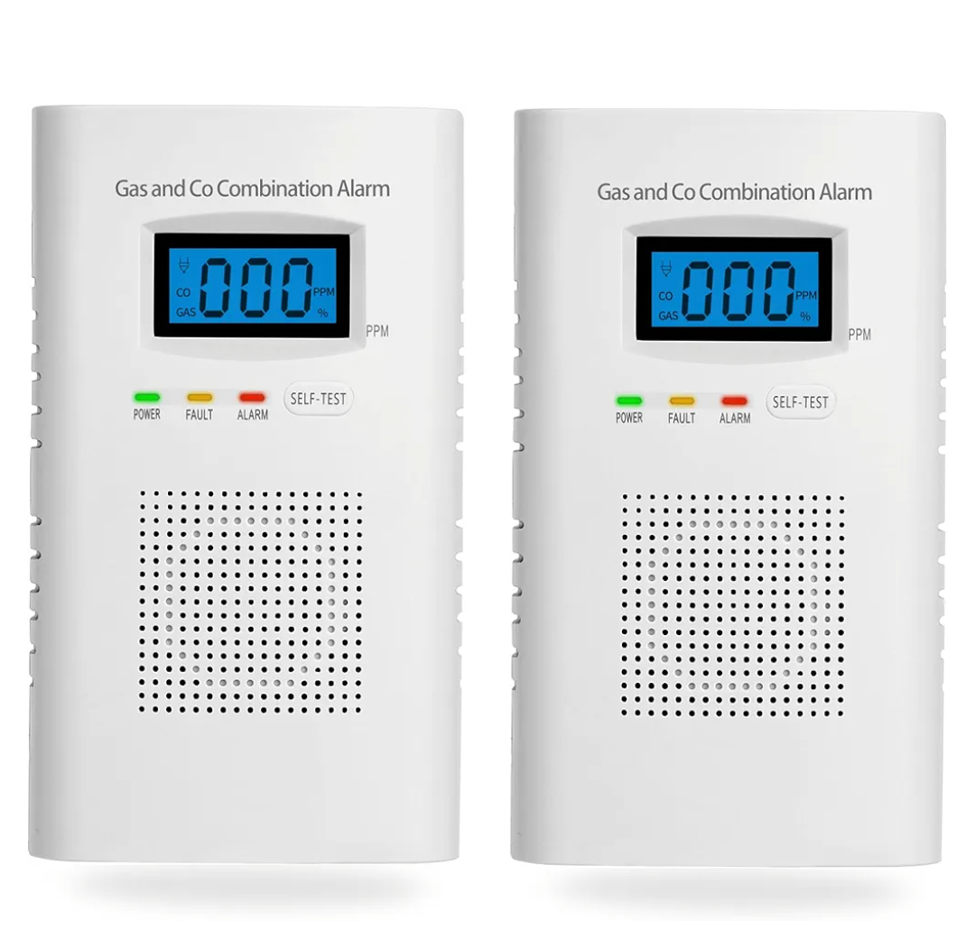 2 Pack Combination Gas & Carbon Monoxide Detectors - Plug in CO Alarm & Natural Gas Detector with Digital Display, CO Detector & Combustible Gas Detector for Home, Easy to Read
Amazon's Choice