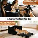 SZEE Dog Car Seat for Small/Medium Sized Dogs up to 35 lbs, Dog Booster Car Seat with Detachable Protective Leather Cover, Save Cleaning Effort, Reclinable Backrest (Black)