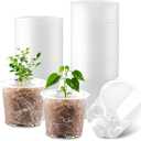 100 Pack 4 Inch Clear Plant pots with Drainage Holes, Transparent Nursery Seeding Pots, Flexile Seeds Starter Pots, Seeds Germination (4Inch,100P,Clear)