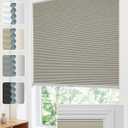 No Drill Cellular Shades, Trim-to-Fit Blackout Cordless Honeycomb Blinds, 34.5"W x 64"H
