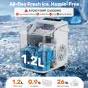 Sweetcrispy Countertop Ice Maker with Scoop, Basket and Handle, Portable Ice Machine 9 Cubes Ready in 6 Mins, 26.5lbs in 24Hrs, 2 Sizes for Home Kitchen Office Bar Party