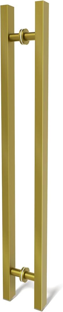 36 inch Stainless Steel Door Handle Double Sided, Pull Push Sliding Barn Door Handle, Commercial H Shape Glass Shower Door Pull Handles, Brushed Gold (36inch / 90cm)