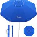UIRWAY Beach Umbrella, Heavy Duty Windproof Beach Umbrellas with Sand Anchor & Tilt, Sun Protection Portable Beach Umbrella with Carrying Bag for Beach, Patio Garden Pool Outdoor