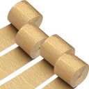 UOOU 4 Rolls Gold Crepe Paper Streamers 328 ft Party Streamers Decoration