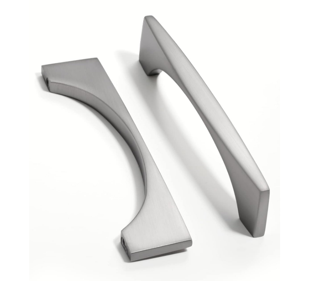 Brushed Nickel Cabinet Pulls Square 3.78"(96mm) Hole Center Drawer Handles Kitchen Cupboard Bathroom Dresser Furniture Hardware Pulls Zinc Alloy 6 Pack