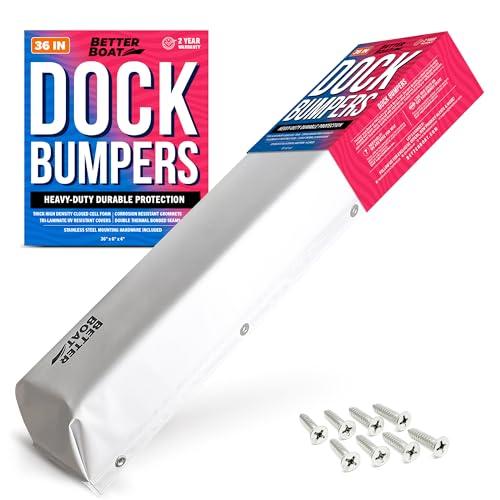 Boat Dock Bumper Guards, 32" Marine-Grade Pads with Screws, for Dock Edge, Piling, Vertical Poles, Horizontal Deck, or Pier Fenders