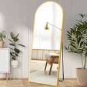 Sweetcrispy 64"x21" Gold Arched Full Length Mirror, Standing Leaning or Mounted Hanging Wall Mirror for Bedroom, Livingroom, Cloakroom, Aluminum Frame Body Mirror, Modern