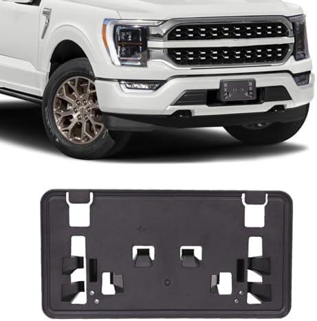Front Bumper License Plate Bracket Holde Frame Compatible with 2021 2022 2023 Ford F150, 2.7L, 3.0L, 3.5L V6 Replace, ML3Z-17A385-BB (NOT for Platinum Raptor)