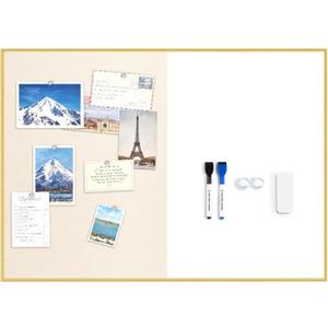 ARCOBIS Dry Erase Cork Board Combo, 24"X18" Whiteboard with Linen for Wall, Magnetic Dry Erase Bulletin Board, Vision Board for Home, Office, School, Off White