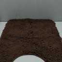 OLANLY Toilet Rugs U-Shaped 24x20, Extra Soft Absorbent Chenille Contour Bathroom Rugs for Toilet, Dry Quickly, Machine Washable, Non-Slip Bath Mat, Brown