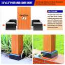 8"x8" (Actual: 7.5"x7.5") Deck Post Base Covers Aluminum,Split Style Post Base Trim Skirt Decorative Black 1Pack