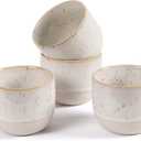 Ceramic Espresso Cups Set of 4, Double Walled Espresso Coffee Mugs for Nespresso Cups, Special glazed Demitasse Cups Expresso Coffee Cup for Espresso Machine (White)