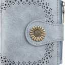 SENDEFN Small Wallets for Women Bifold RFID Blocking Leather Card Holder Compact Wallet with Zipper Coin Pocket