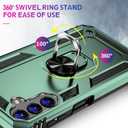 for Samsung Galaxy S24 FE Case with Screen Protector, Military Grade Rugged Shockproof Galaxy S24 FE 5G Heavy Duty Protective Cover for Samsung S24 FE Magnetic Ring Kickstand Phone Case (Green)