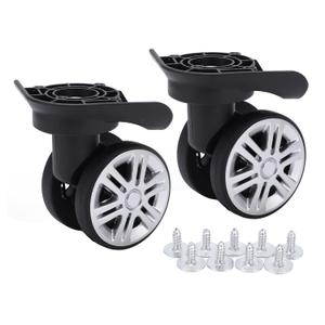 1 Pair Luggage Suitcase Wheels, Trunk Wheels, Luggage Wheel Spare Part Universal Wheel Replacement Luggage Suitcase Wheels for Luggage Suitcase Trolley, Mute Double Row Wheels (defult)