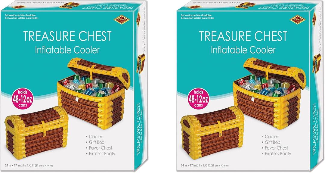 Beistle Inflatable Treasure Chest Cooler Party Accessory Pack of 2