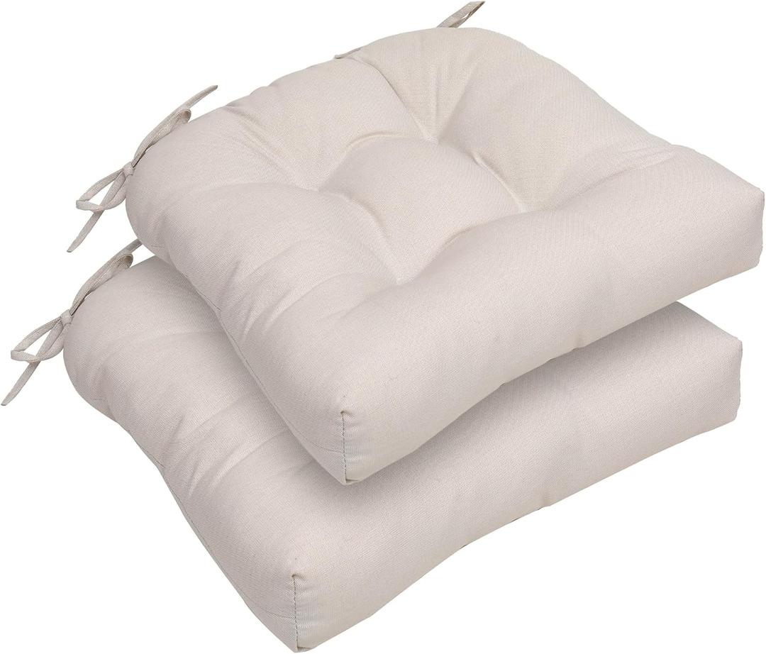 RACE LEAF Outdoor Cushions 17" x 17" Patio Chair Seat Pads, Set of 2 Thick Fill Tufted Square Patio Cushions, Water-Resistant Olefin Chair Seat Cushion with Ties for Non-Slip Support, Beige RACE LEAF Outdoor Cushions 17" x 17" Patio Chair Seat Pads, Set of 2 Thick Fill Tufted Square Patio Cushions, Water-Resistant Olefin Chair Seat Cushion with Ties for Non-Slip Support, Beige