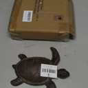 Comfy Hour Antique and Vintage Ocean Collection Cast Iron Ocean Turtle Figurine, Indoor Outdoor Garden Decor, Brown