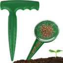 Seed Planter Tool, 6.9" Dibber Garden Tool, Plastic Dibbler Tools for Planting, Seed Dispenser, Bulb Digger Garden Planter for Sowing Seeds, Bulbs, Digging (Dark Green 2pcs)