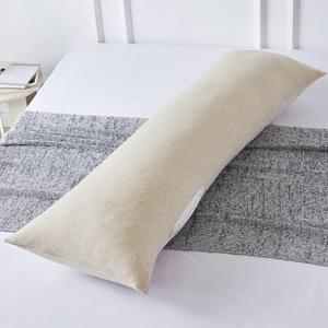 Cream Cotton Body Pillowcase 20x54 Inch, Soft Beige Body Pillow Cover with Zipper, Long Full Body Pillow Case, Cream