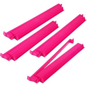 4 Pcs 18.7 Inch Hot Pink Acrylic Mahjong Tile Racks with Pushers for Game Night American Mahjong Racks Tile Set for Mah Jong Lovers and Beginners