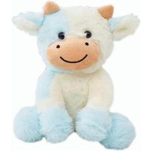 Cow Stuffed Animals Soft Plush Cute Cow Doll for Boys Girls 8in (zuo NIU qian lanse)