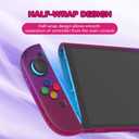 PlayVital Protective Case for Nintendo Switch 2 with Stand | Ultra-Slim Dockable Hard Shell, Split Joycon Cover, Button Caps & Thumb Grips | Clear Series, Clear Atomic Purple Rose