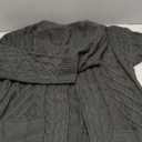 NIUBIA Womens Casual Long Sleeve Open Cardigan Warm Hooded Outwear Coat Cable Knit Long Cardigan Sweaters with Pockets (S, Black)