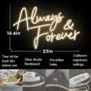 Always & Forever Neon Sign Led Wedding Neon Sign Warm White Wall Decor for Valentine's Day Anniversary Birthday Wedding Party Proposal Gift 23in
