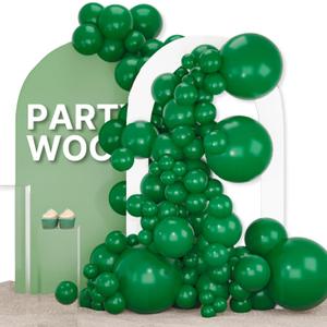 PartyWoo Dark Green Balloons 155pcs Different Sizes of 18 12 10 5 Inch Emerald Hunter Forest Green Balloon Arch Kit for Birthday Christmas Graduation Dinosaur Jungle Theme Party Decorations Green-Y56