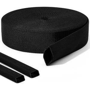Hanaive 26 ft Nylon Hydraulic Hose Protector Sleeve Tig Torch Cable Cover Black Protective Cover Hose Sheath Hydraulic Wrap Cutting Wire Sheath Sleeve Management Wrap for Cord Tig (2 Inch Id)