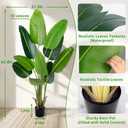 Artificial Bird of Paradise Plant 5.2Ft Fake Tropical Palm Tree with 10Trunks Faux Banana Leaf Trees in Pot for Home Indoor Outdoor Office Modern Decor Housewarming Gift1Pcs