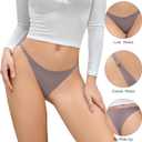 2 x DEANGELMON Women String Bikini Panties Seamless Underwear Microfiber No Show Invisible Stretchy Soft Pack (L)