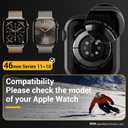 MAGEASY Designed for Apple Watch Series 11 Case 46mm | Shockproof Silicone Bumper with Customizable Buttons, Military Grade Durable Protective iWatch Cover, Skin Series - Black