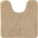  Toilet Rugs U-Shaped 24x20, Extra Soft and Absorbent Microfiber Bathroom Rugs, Non-Slip Plush Shaggy Bath Mat, Machine Wash Dry, Contour Bathroom Mats for Toilet Base, Beige